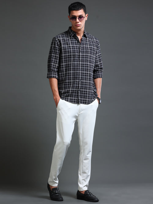 Men's Premium Oxford Checks Black Shirt