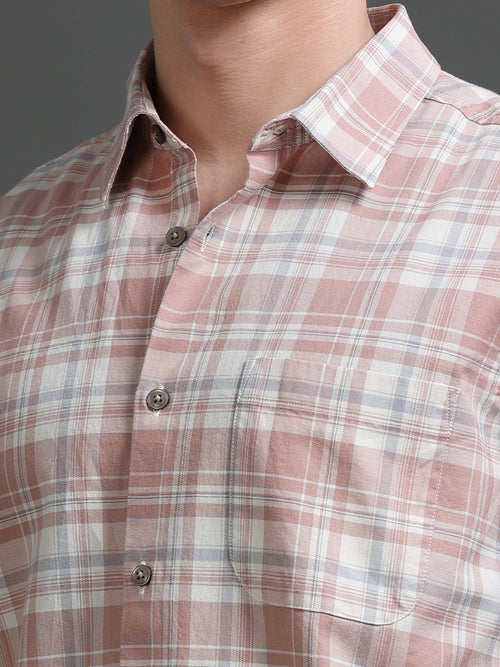 Men Smart Slim Fit Tartan Checks Checked Casual Shirt