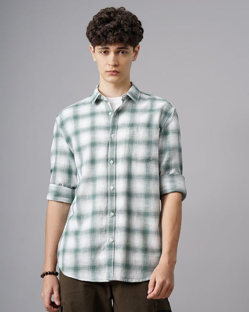Moklino  Checks Slimfit  Cotton Casual Shirt