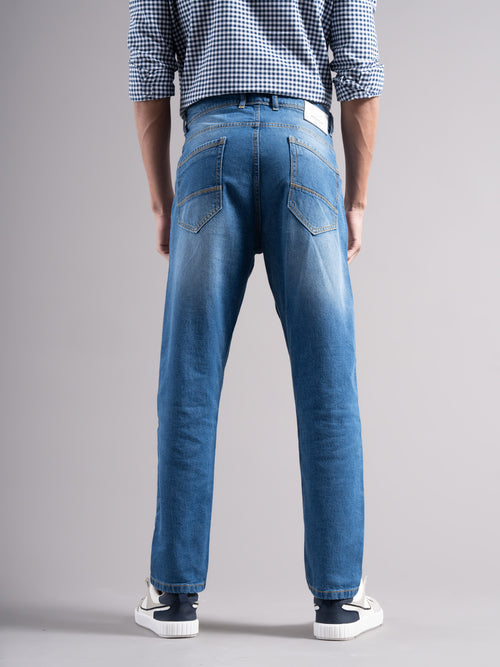 Men Smart Slim Fit Mid-Rise Light Fade Jeans