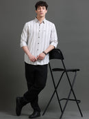Men Smart Slim Fit Striped Casual Shirt