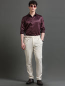 Spread Collar Smart Slim Fit Casual Shirt