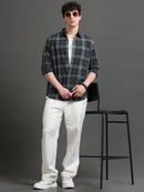 Men Smart Slim Fit Tartan Checks Checked Casual Shirt