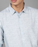 Men Smart Slim Fit Tropical Printed Cotton Casual Shirt