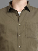 Men Smart Cotton Linen Slim Fit Shirt