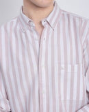 Men Smart Fit Vertical Striped Button-Down Collar Cotton Casual Shirt