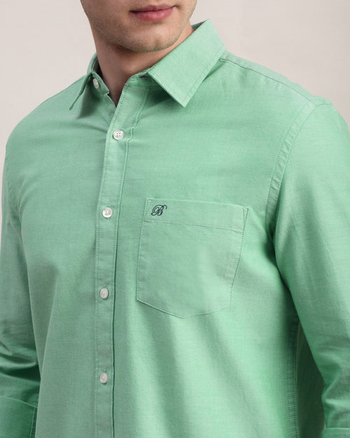 Men Slim Fit Oxford Cotton Casual Shirt
