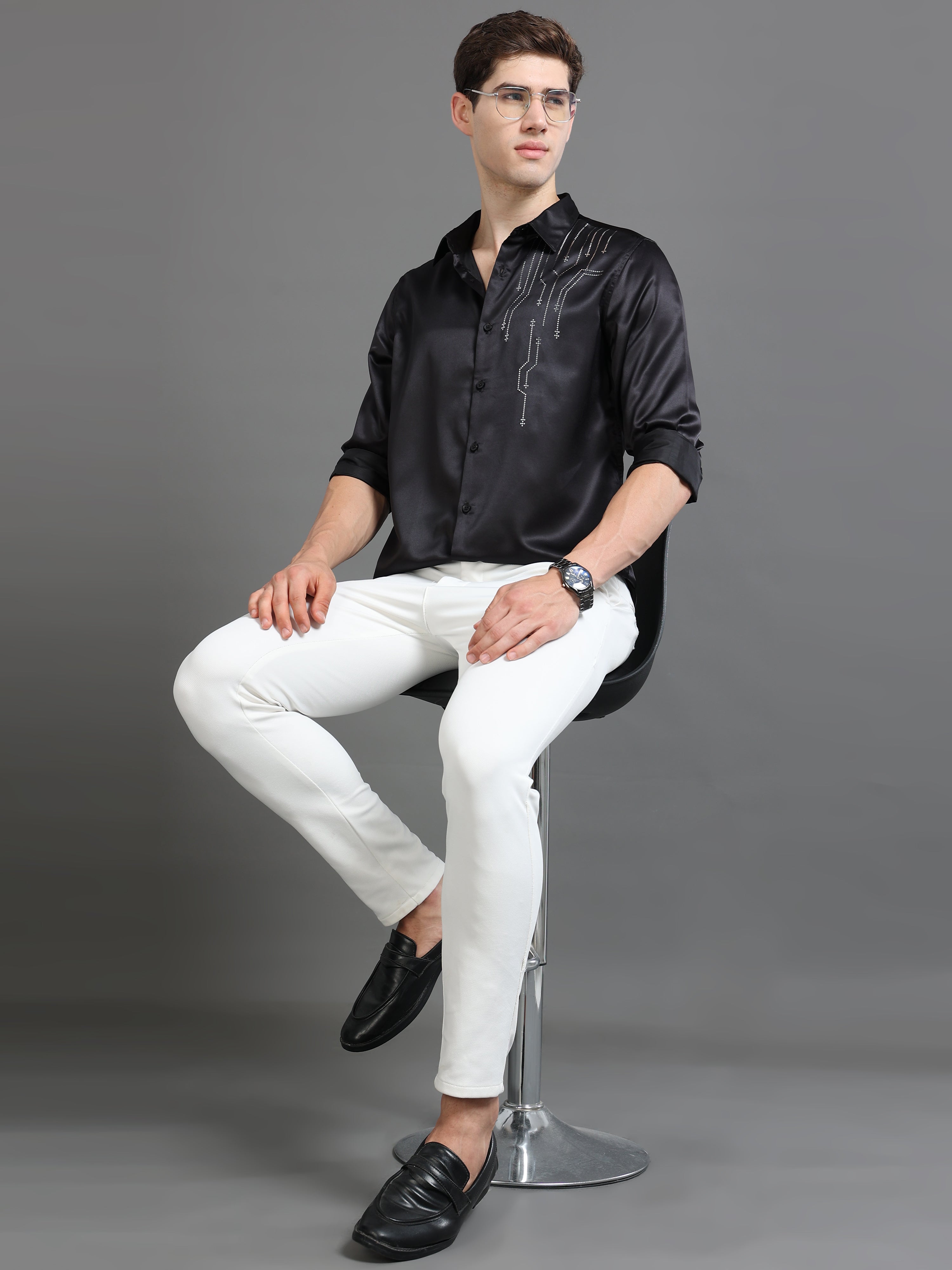 Men Smart Slim Fit Printed Party Shirt