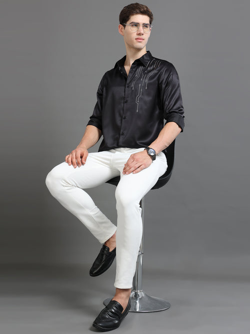Men Smart Slim Fit Printed Party Shirt