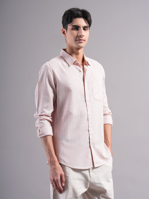 Men Smart Slim Fit Striped Casual Shirt