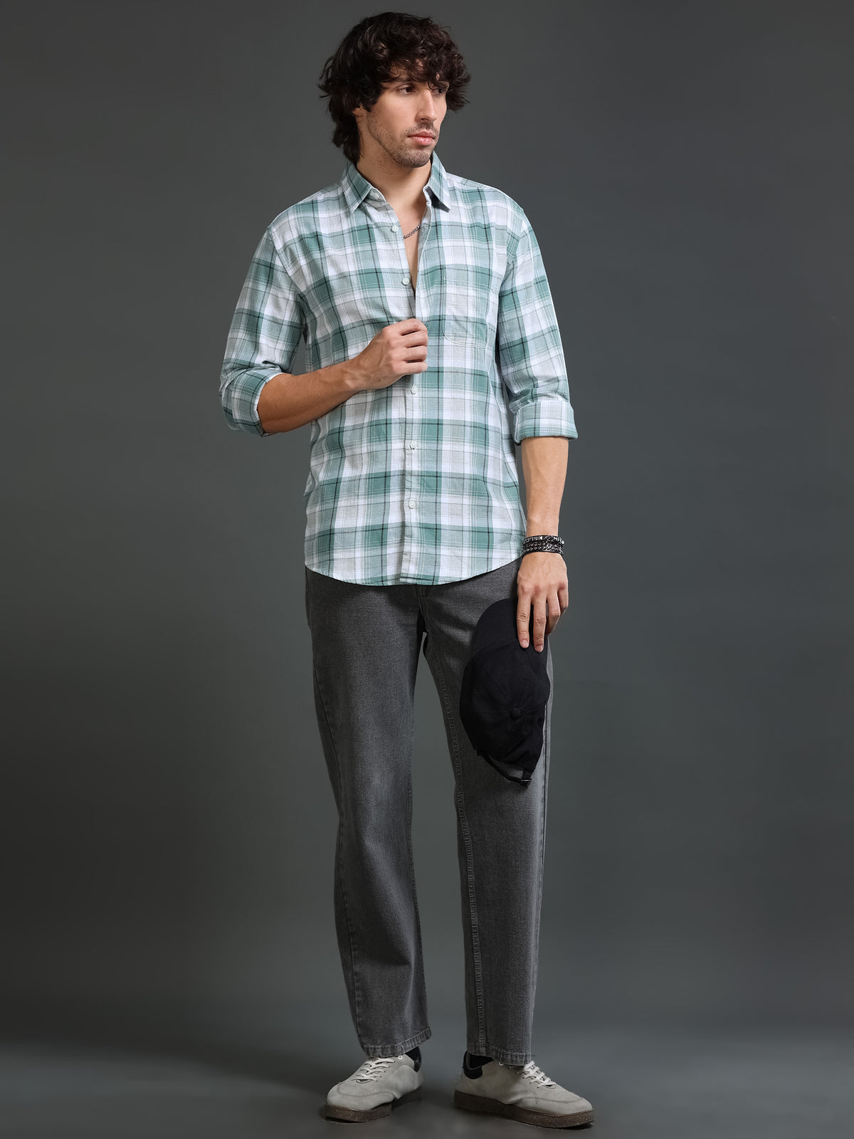 Men's Mellange Twill Checks Shirt
