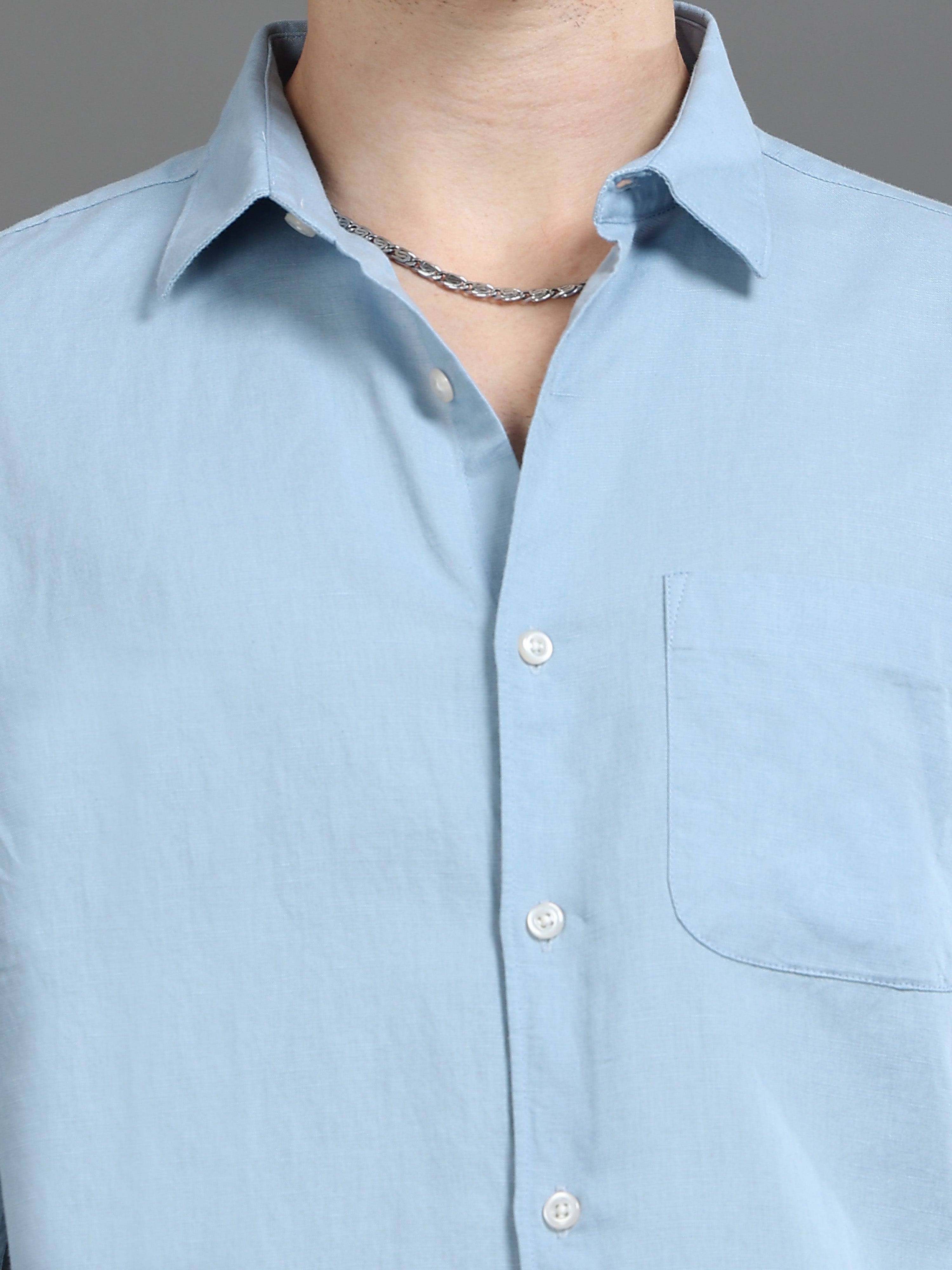 Men Smart Cotton Linen Slim Fit Shirt