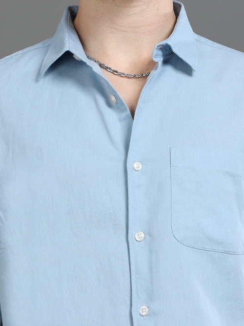 Men Smart Cotton Linen Slim Fit Shirt
