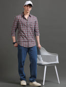 Men Smart Slim Fit Tartan Checks Checked Shirt