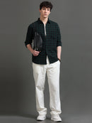 Men Smart Slim Fit Buffalo Checks Checked Casual Shirt