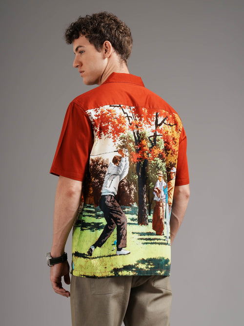 Men Smart Slim Fit Printed Casual Shirt