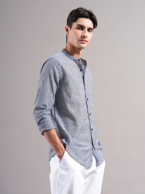 Men Smart Slim Fit Striped Casual Shirt