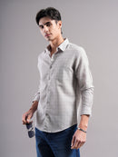 Men Smart Slim Fit Windowpane Checks Checked Casual Shirt