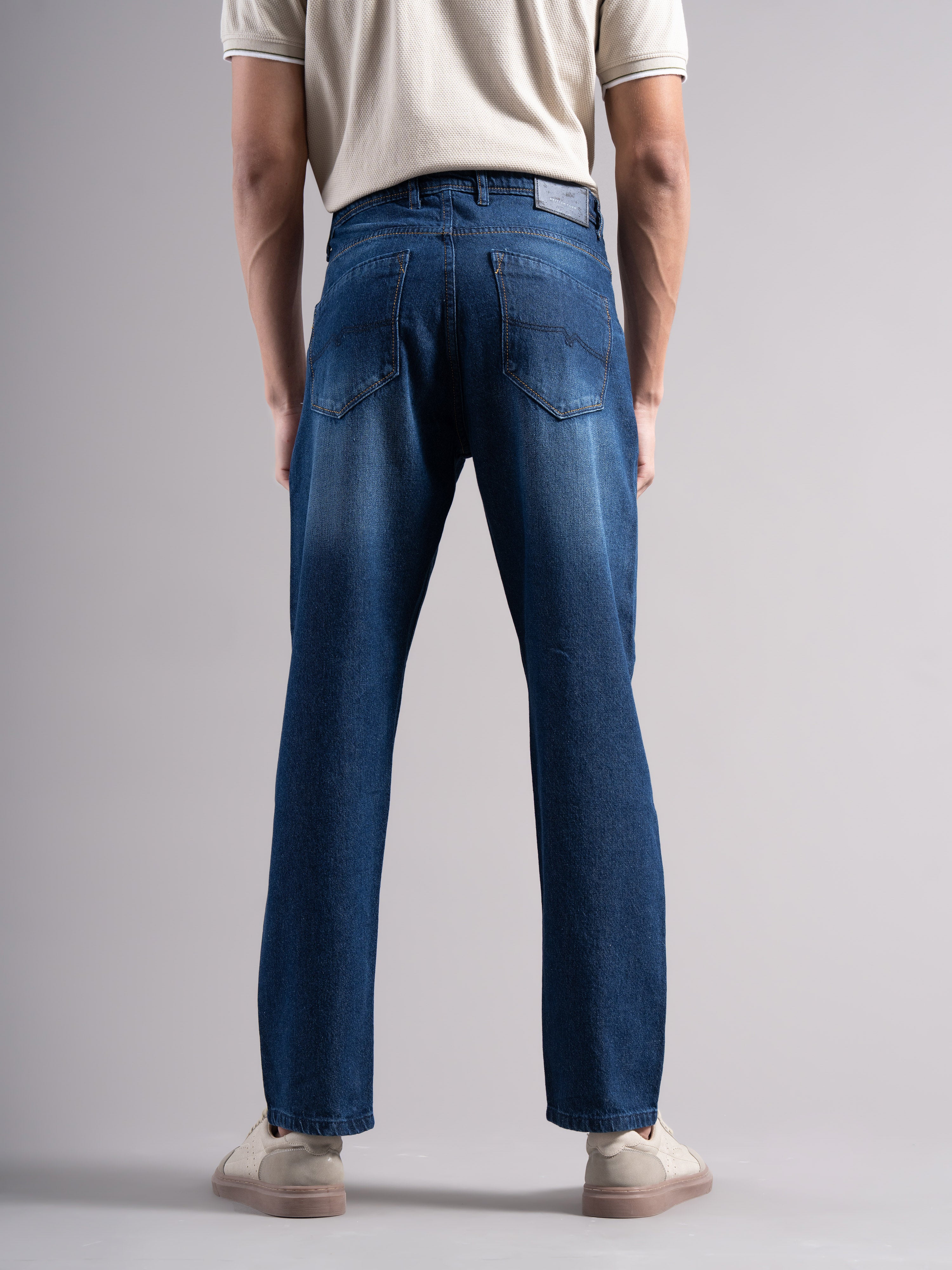Men Smart Slim Fit Mid-Rise Light Fade Jeans