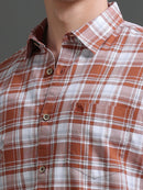 Men Smart Slim Fit Tartan Checks Checked Casual Shirt