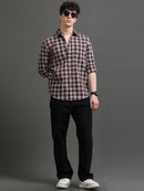 Men Smart Slim Fit Tartan Checks Checked Casual Shirt