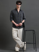 Men Smart Slim Fit Checked Casual Shirt