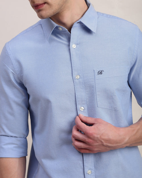 Men Slim Fit Oxford Cotton Casual Shirt