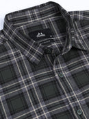 Men's Melange Twill Olive Checks Shirts