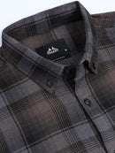 Men's Melange Twill Brown Checks Shirts