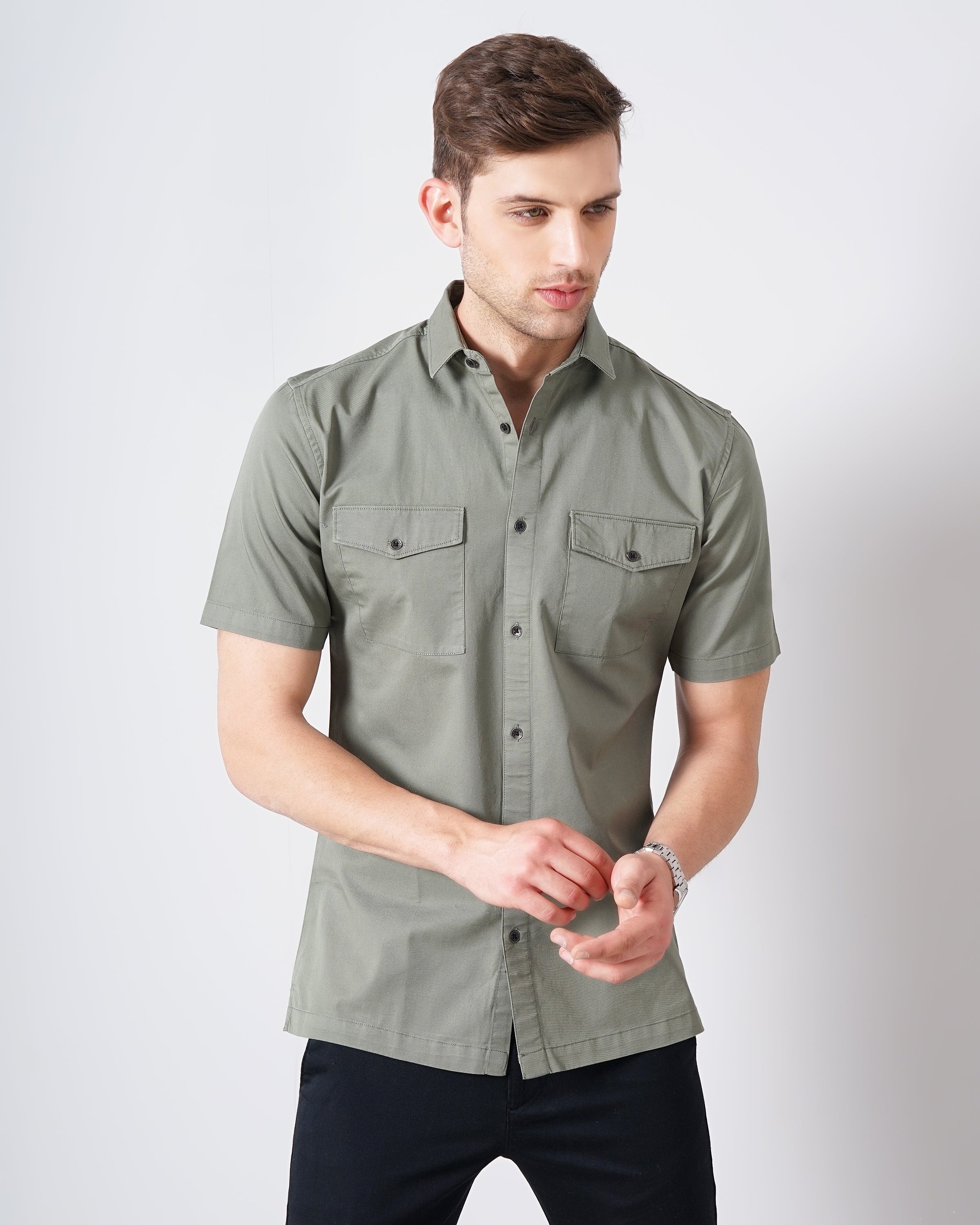 DOUBLE POCKET SLIM FIT SHIRT