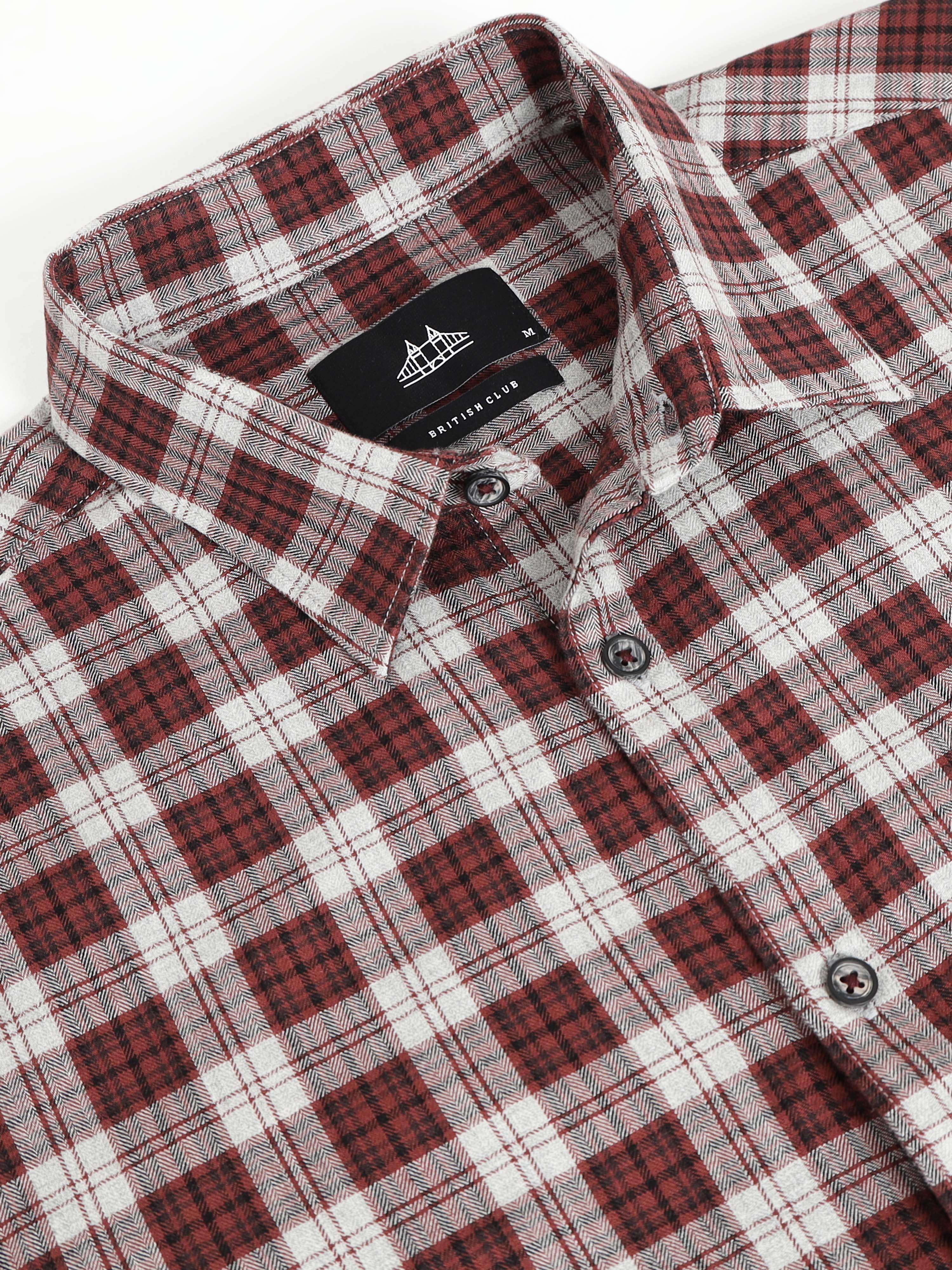 Men Smart Slim Fit Tartan Checks Checked Casual Shirt