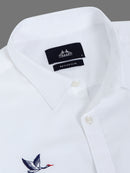 Men Oxford Embroidary Slim Fit Shirt