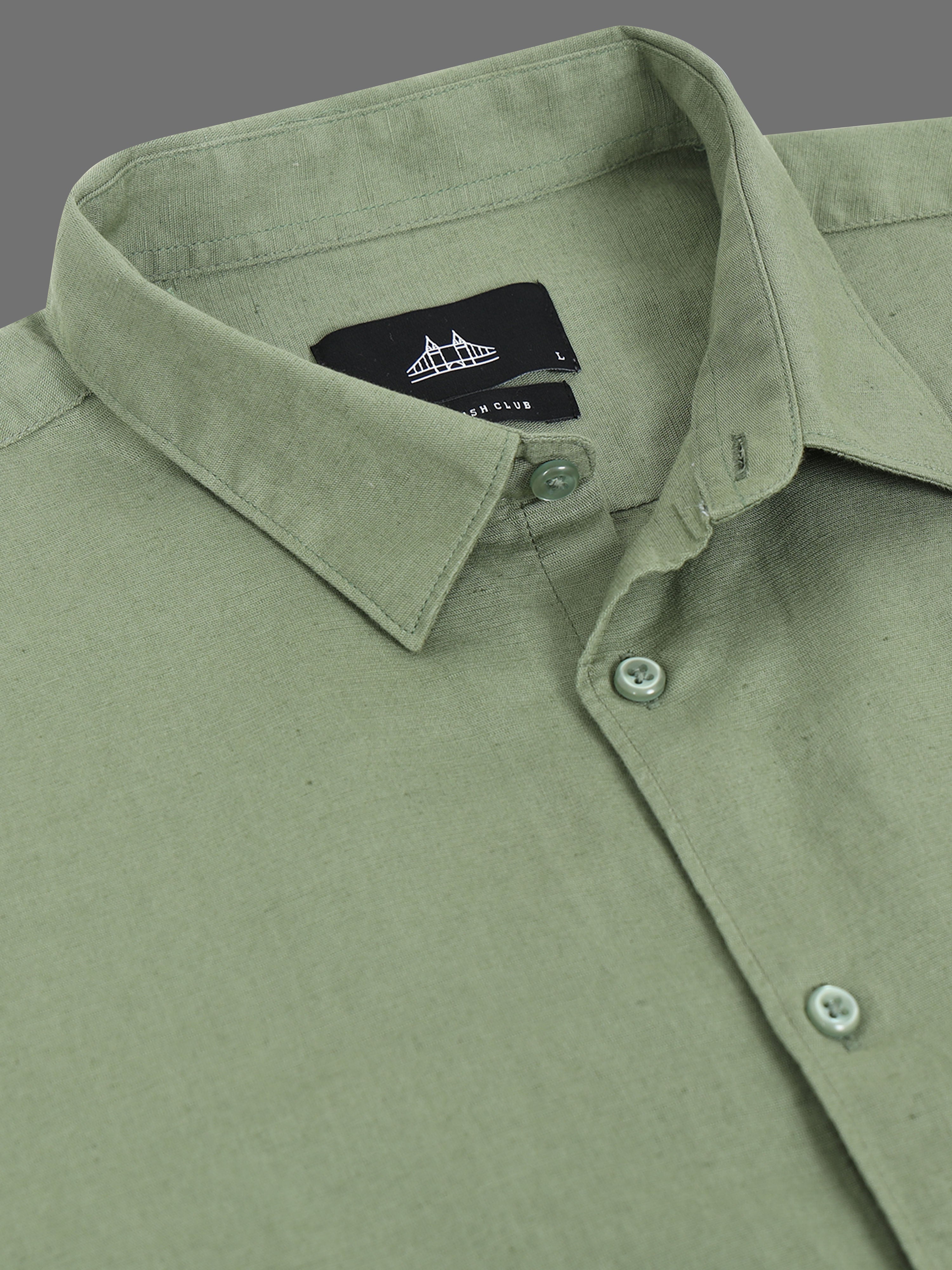 Men Smart Cotton Linen Slim Fit Shirt