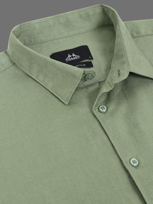 Men Smart Cotton Linen Slim Fit Shirt