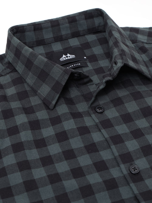 Men Smart Slim Fit Buffalo Checks Checked Casual Shirt