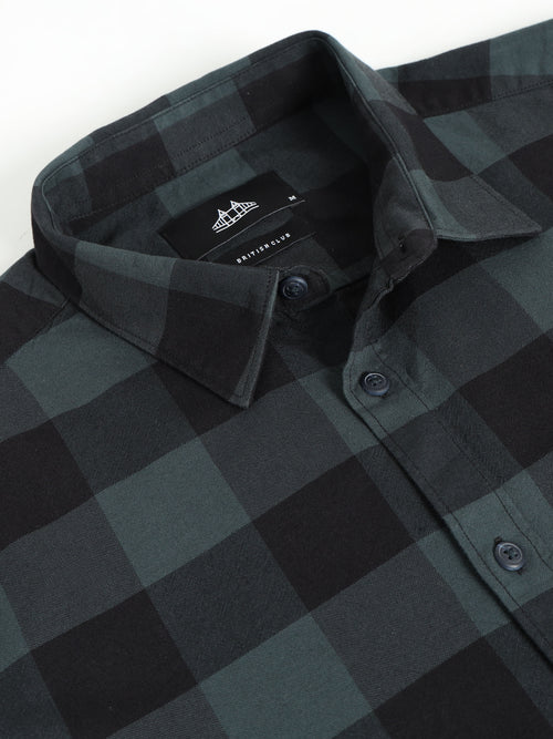 Men Smart Slim Fit Buffalo Checks Checked Casual Shirt
