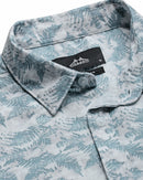 Men Smart Slim Fit Floral Printed Spread Collar Cotton Casual Shirt