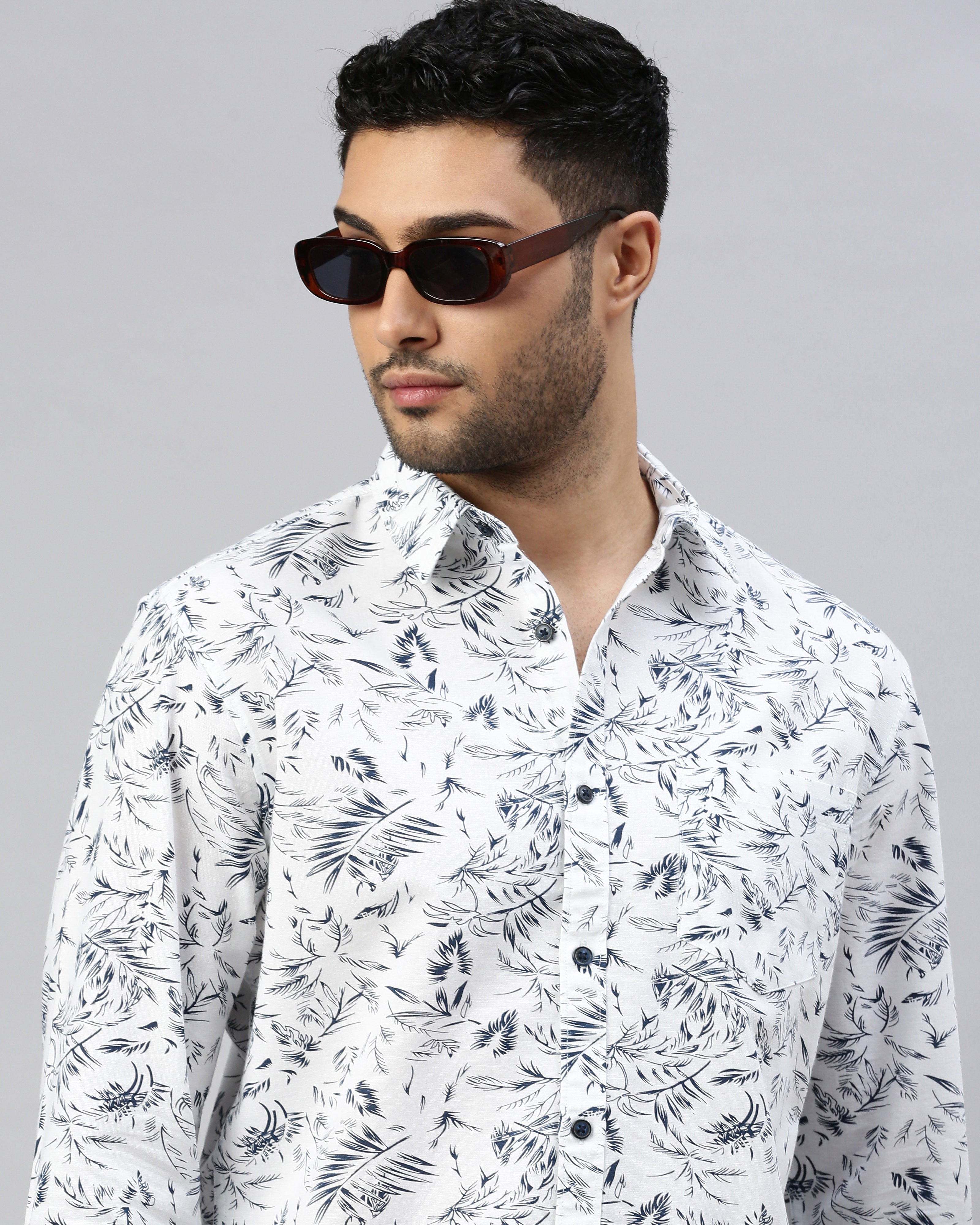 Men Standard Slim Fit Floral Opaque Printed Casual Shirt