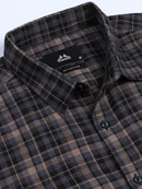 Men's Melange Twill BrownChecks Shirts