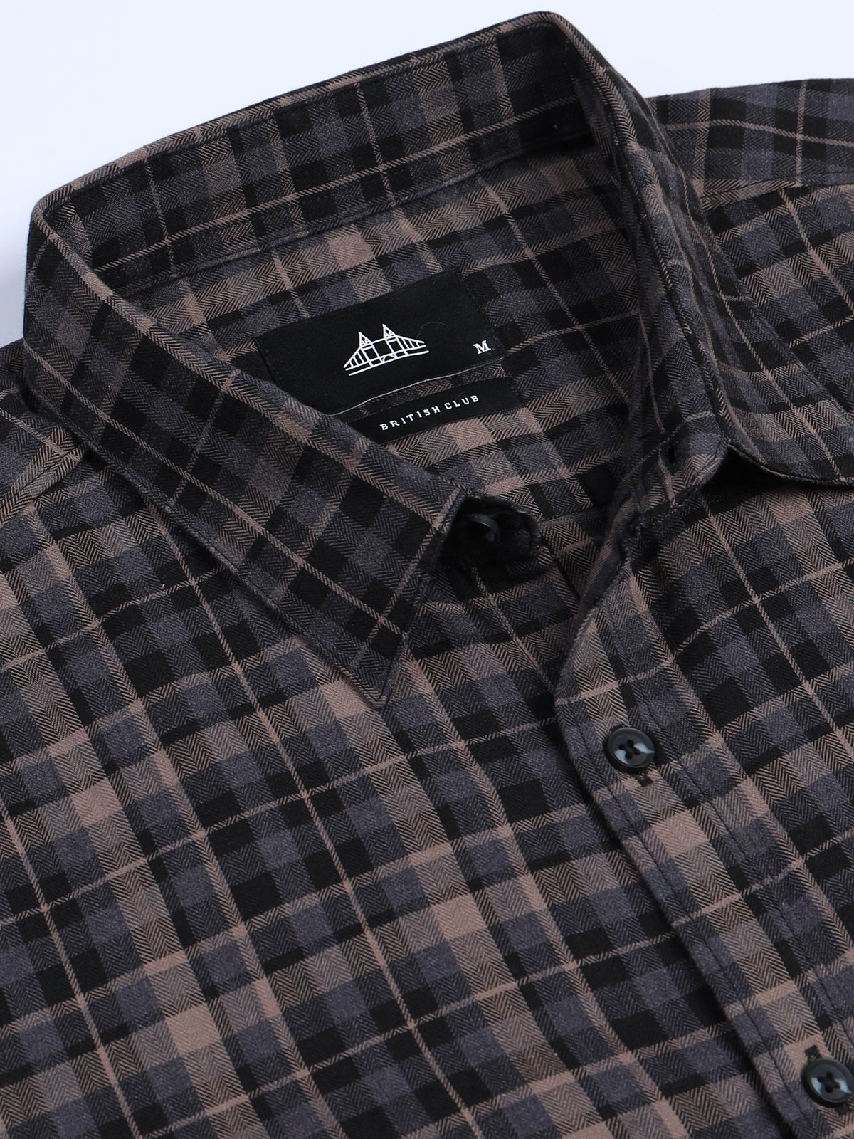 Men's Melange Twill BrownChecks Shirts