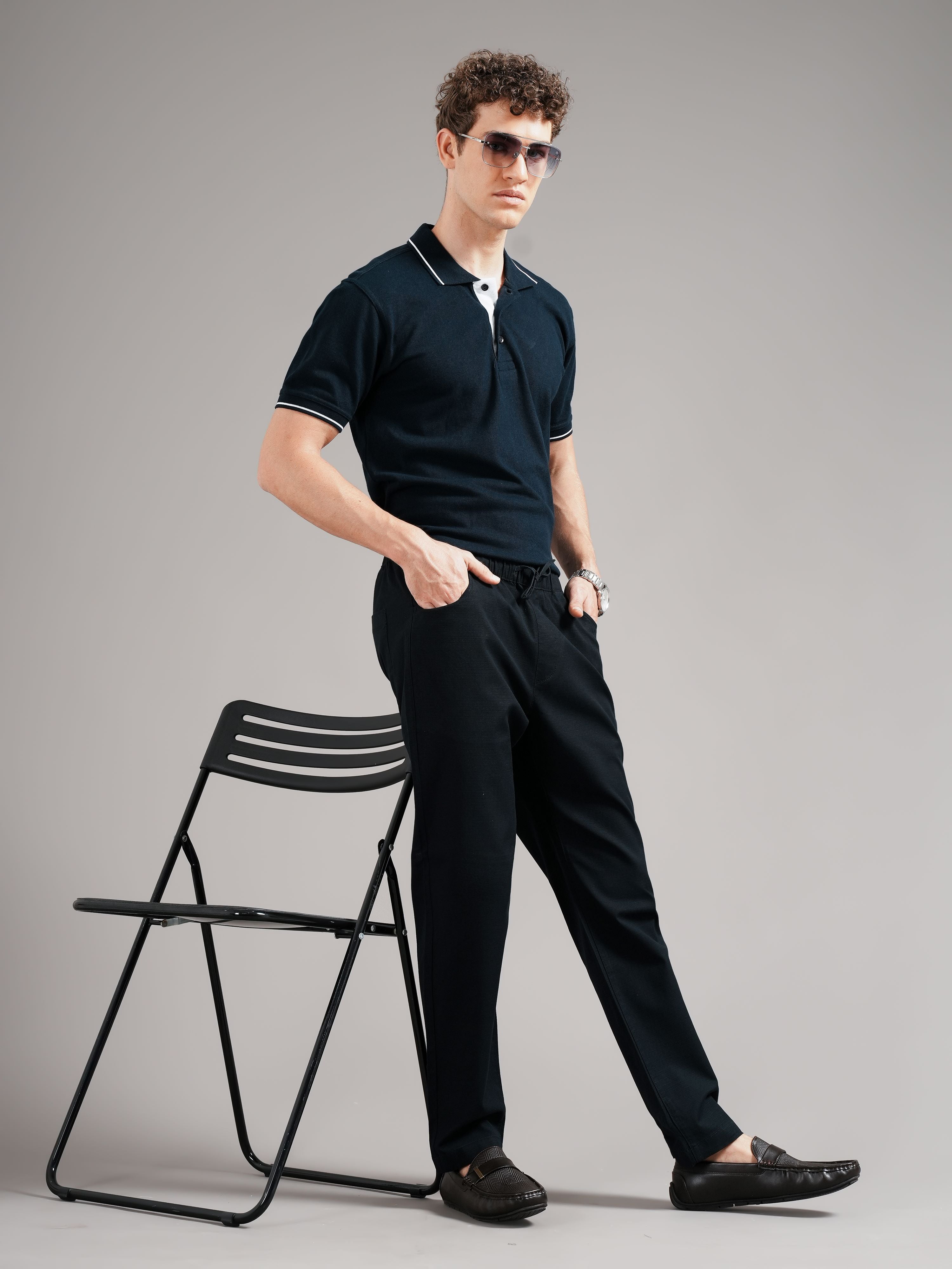 Men Tailored Low-Rise Trousers
