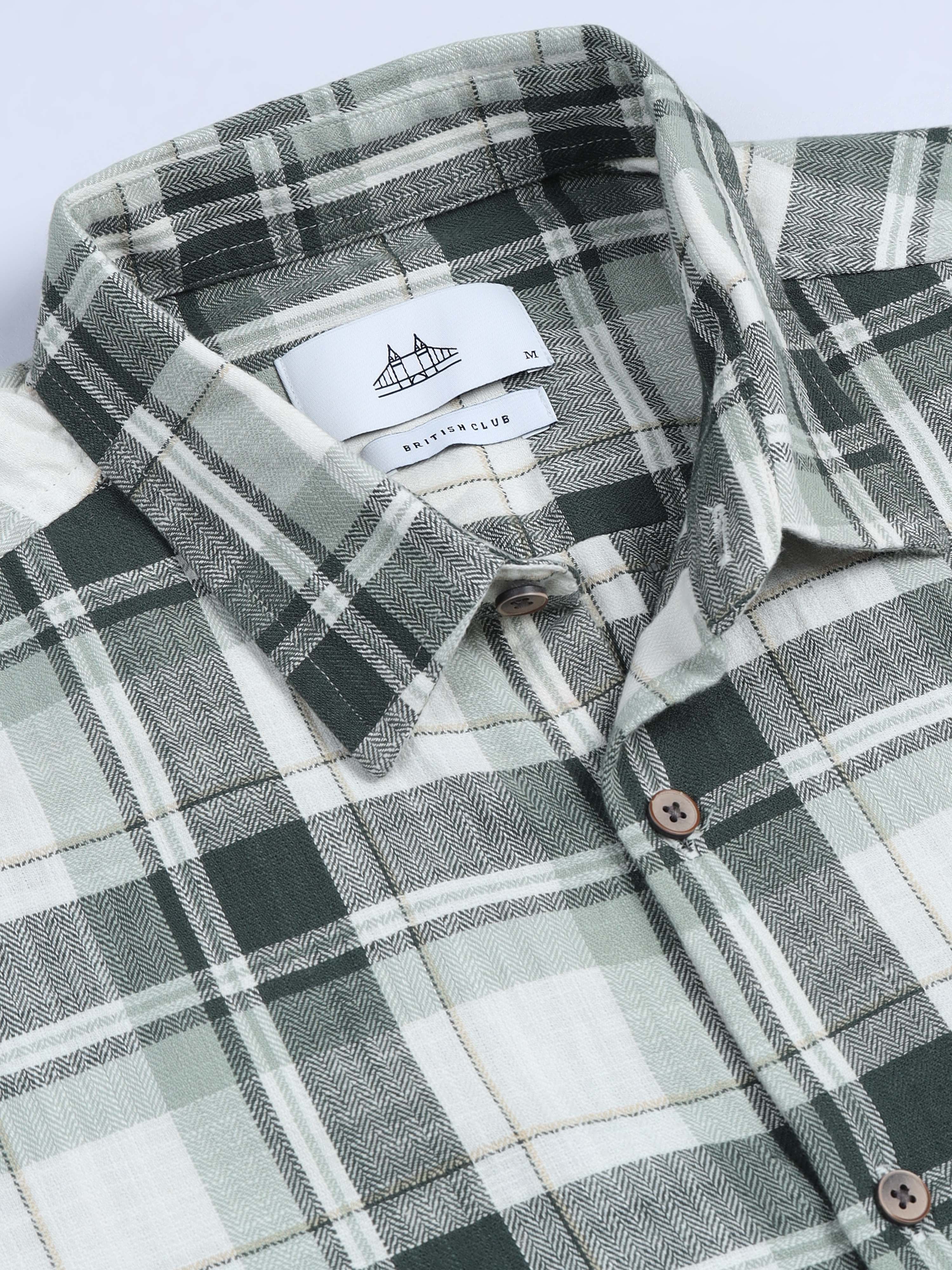 Men's Premium Oxford Checks Green Shirt