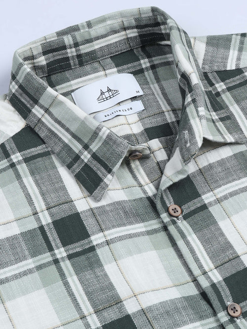 Men's Premium Oxford Checks Green Shirt