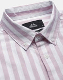 Men Smart Fit Vertical Striped Button-Down Collar Cotton Casual Shirt