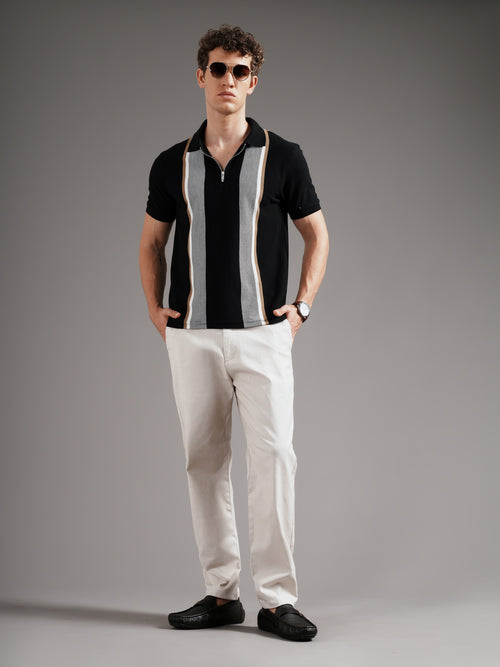 Men Tailored Straight Fit Low-Rise Trousers