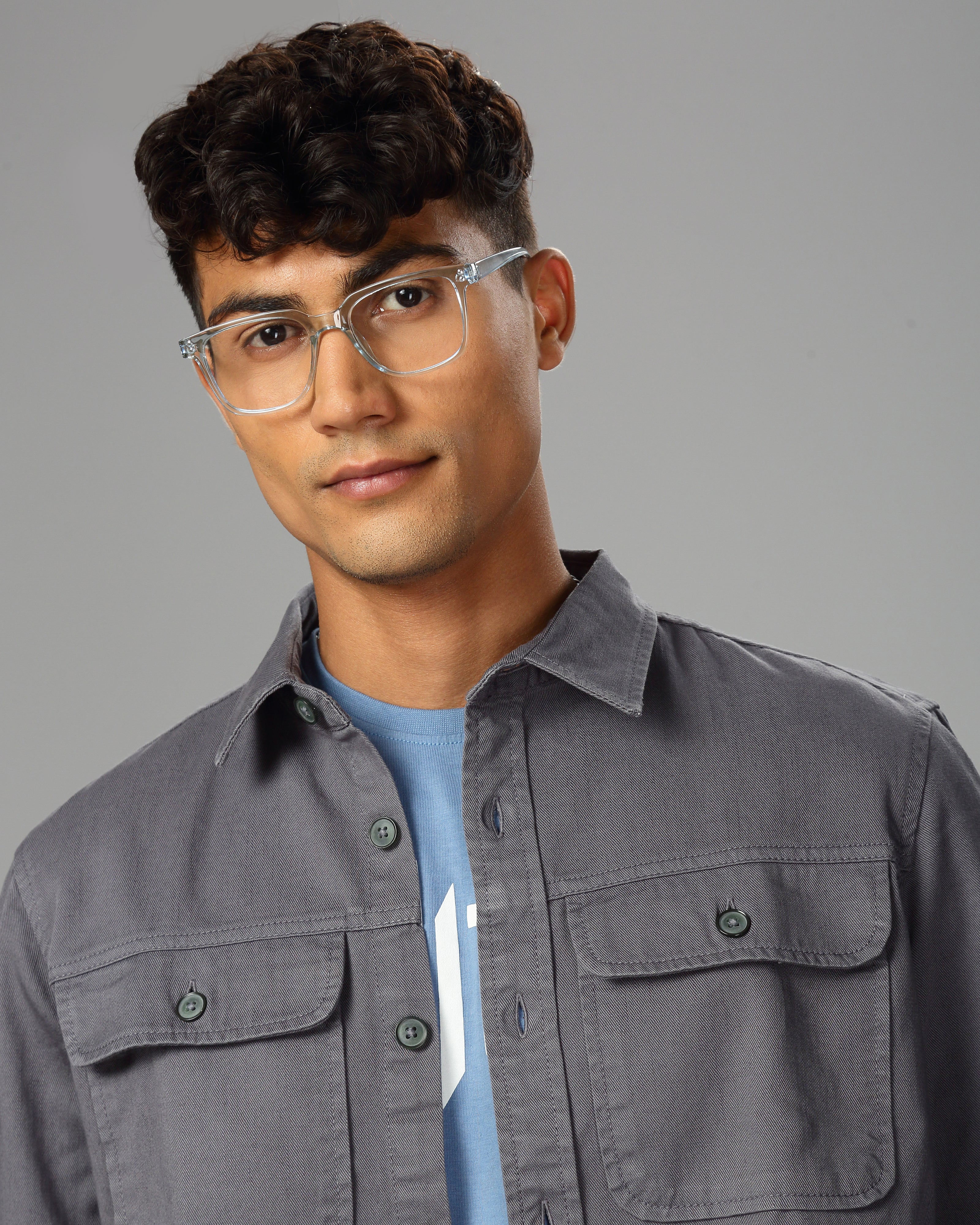 Men Overshirt Fit Shacket