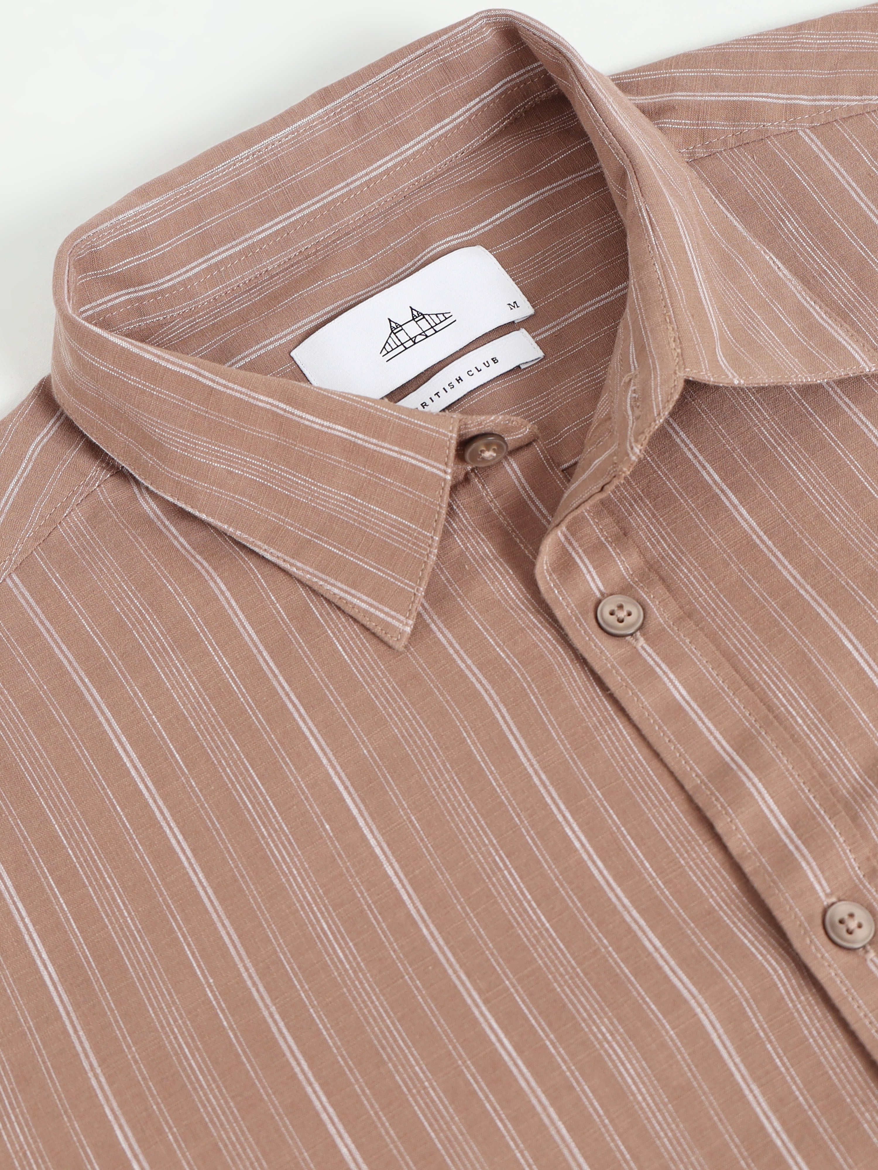 Men Smart Slim Fit Striped Casual Shirt