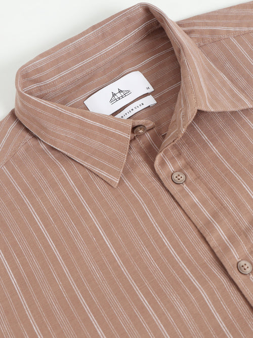 Men Smart Slim Fit Striped Casual Shirt