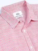 Men Stripes Red Shirts