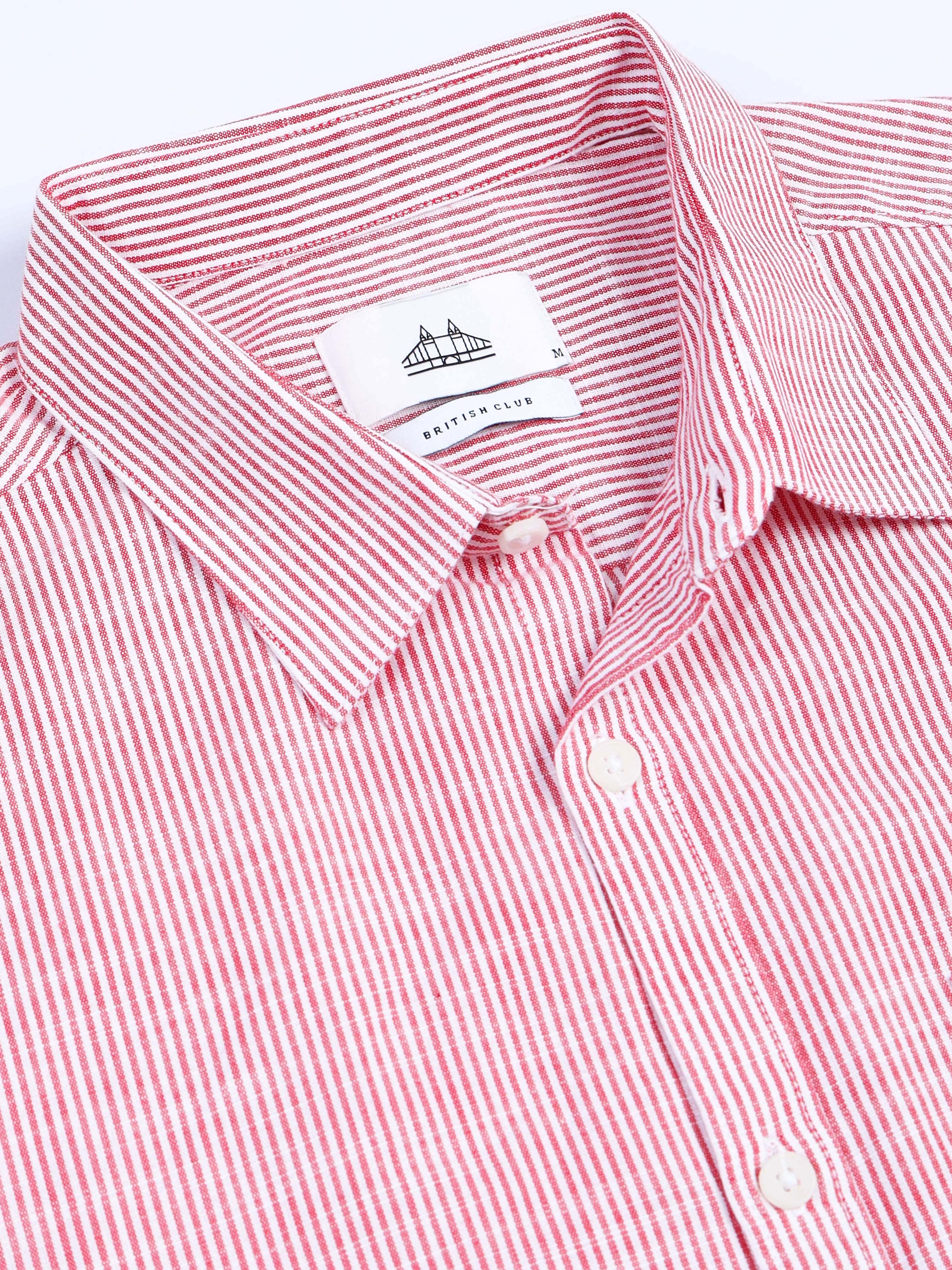 Men Stripes Red Shirts